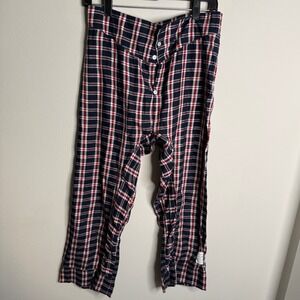 Thom Browne Women's 2 Red Blue Vintage Plaid‎ Trousers USA Made Designer Casual